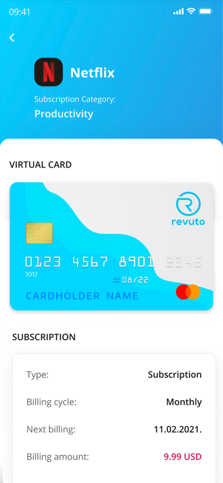 revuto screen with users subscriptions